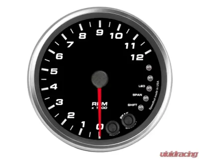 SpeedHut Tachometer Gauge 12K RPM Shift-light - GR4-TACH-04