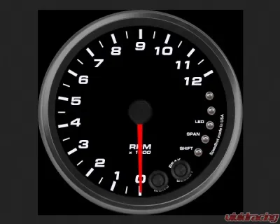 SpeedHut Tachometer Gauge 12K RPM Shift-light - GR4-TACH-04