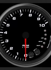 SpeedHut Tachometer Gauge 10K RPM Shift-light Pedestal Mount                                     - GR4.5-TACH-03-PM - Image 2