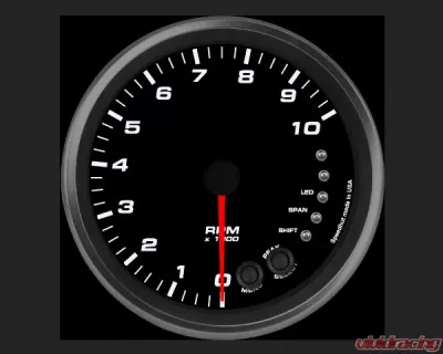 SpeedHut Tachometer Gauge 10K RPM Shift-light Pedestal Mount - GR4.5-TACH-03-PM