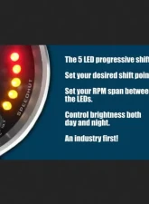 SpeedHut Tachometer Gauge 12K RPM Shift-light Dash Mount                                     - GR4.5-TACH-06-DM - Image 5