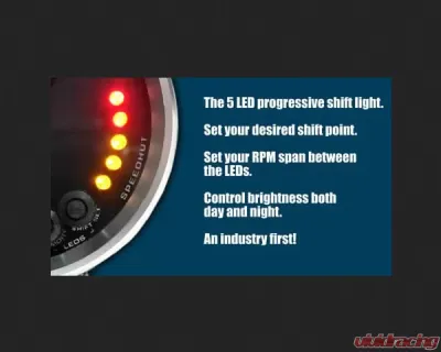 SpeedHut Tachometer Gauge 12K RPM Shift-light Dash Mount - GR4.5-TACH-06-DM