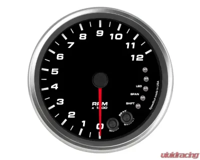SpeedHut Tachometer Gauge 12K RPM Shift-light Pedestal Mount - GR4.5-TACH-06-PM