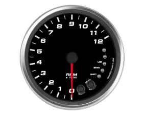 SpeedHut Tachometer Gauge 12K RPM Shift-light Pedestal Mount withaux Shift-light