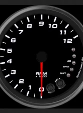 SpeedHut Tachometer Gauge 12K RPM Shift-light Pedestal Mount withaux Shift-light                                     - GR4.5-TACH-06SL-PM - Image 2