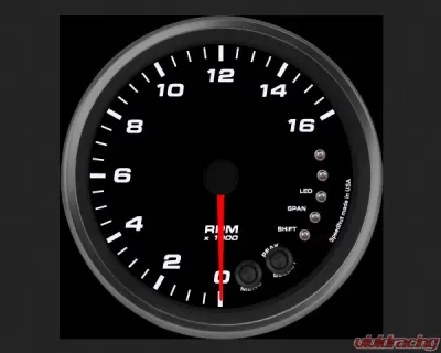SpeedHut Tachometer Gauge 16K RPM Shift-light Pedestal Mount - GR4.5-TACH-07-PM