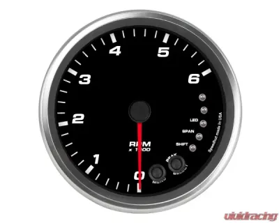 SpeedHut Tachometer Gauge 6K RPM Shift-light Pedestal Mount - GR4.5-TACH-08-PM