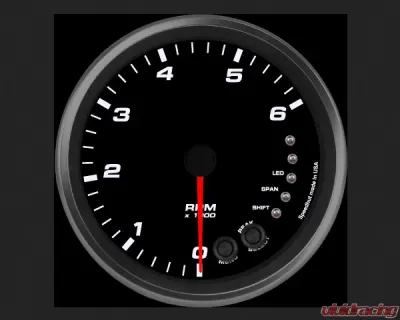 SpeedHut Tachometer Gauge 6K RPM Shift-light Pedestal Mount - GR4.5-TACH-08-PM