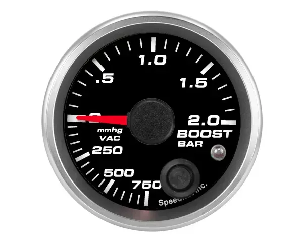 SpeedHut Boost/Vac Gauge 750mmhg-0-2bar Metric with Warning - GRM-BOOST-05