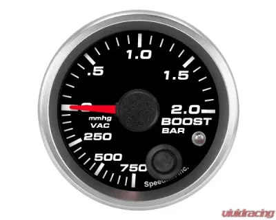 SpeedHut Boost/Vac Gauge 750mmhg-0-2bar Metric with Warning - GRM-BOOST-05