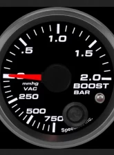 SpeedHut Boost/Vac Gauge 750mmhg-0-2bar Metric with Warning                                     - GRM-BOOST-05 - Image 2