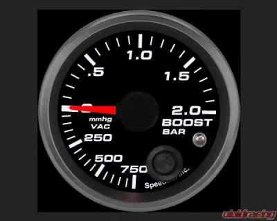SpeedHut Boost/Vac Gauge 750mmhg-0-2bar Metric with Warning - GRM-BOOST-05
