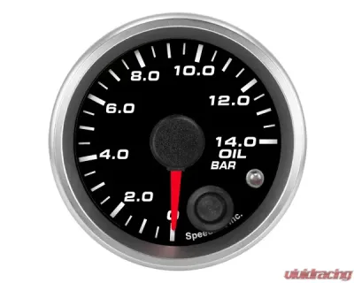 SpeedHut Oil Pressure Gauge 0-14bar Metric with Warning - GRM-OIL-02