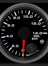 SpeedHut Oil Pressure Gauge 0-14bar Metric with Warning                                     - GRM-OIL-02 - Image 2