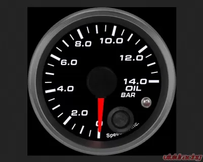 SpeedHut Oil Pressure Gauge 0-14bar Metric with Warning - GRM-OIL-02