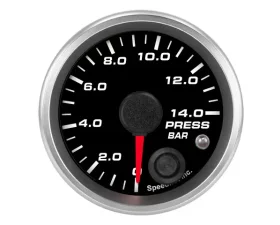 SpeedHut Pressure Gauge 0-14bar Metric with Warning