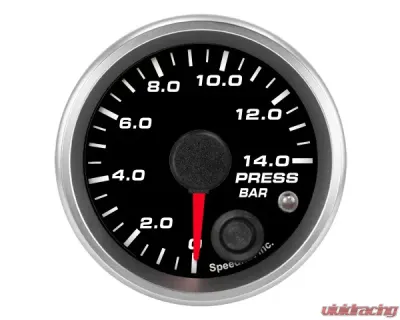 SpeedHut Pressure Gauge 0-14bar Metric with Warning - GRM-PRESS-03