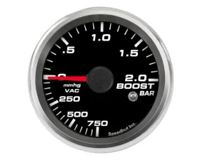 SpeedHut Boost/Vac Gauge 750mmhg-0-2bar Metric with Warning