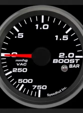 SpeedHut Boost/Vac Gauge 750mmhg-0-2bar Metric with Warning                                     - GRM258-BOOST-05 - Image 2