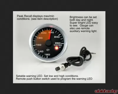 SpeedHut Diff Temp Gauge 50-125C Metric with Warning - GRM258-DIFF-01