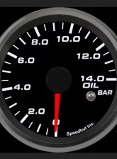 SpeedHut Oil Pressure Gauge 0-14bar Metric with Warning                                     - GRM258-OIL-02 - Image 2
