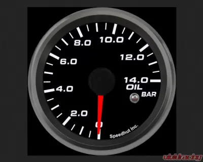 SpeedHut Oil Pressure Gauge 0-14bar Metric with Warning - GRM258-OIL-02