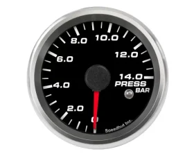 SpeedHut Pressure Gauge 0-14bar Metric with Warning