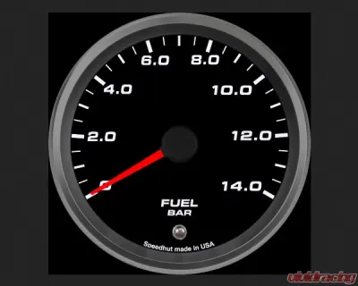 SpeedHut Fuel Pressure Gauge 0-14bar Metric with Warning - GRM338-FUEL-03