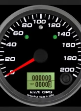 SpeedHut GPS Speedometer Gauge 200kmh Metric | with Turn Signal and High Beam                                     - GRM338-GPS-01T - Image 2