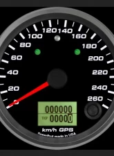 SpeedHut GPS Speedometer Gauge 260kmh Metric | with Turn Signal and High Beam                                     - GRM338-GPS-03T - Image 2