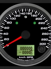 SpeedHut GPS Speedometer Gauge 300kmh Metric | with Turn Signal and High Beam                                     - GRM338-GPS-06T - Image 2