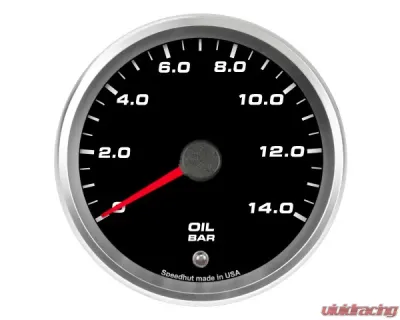 SpeedHut Oil Pressure Gauge 0-14bar Metric with Warning - GRM338-OIL-02