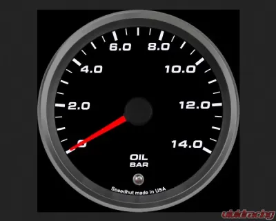 SpeedHut Oil Pressure Gauge 0-14bar Metric with Warning - GRM338-OIL-02