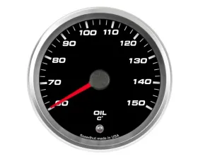 SpeedHut Oil Temp Gauge 60-150C Metric with Warning