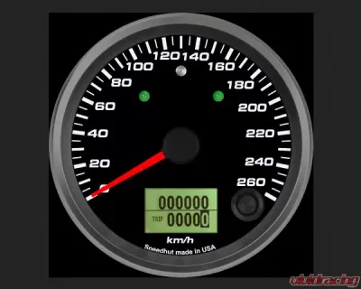 SpeedHut Speedometer Gauge 260kmh Metric Programmable | with Turn Signal and High Beam - GRM338-SPEEDO-02T