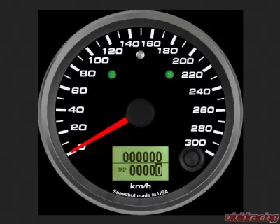 SpeedHut Speedometer Gauge 300kmh Metric Programmable | with Turn Signal and High Beam - GRM338-SPEEDO-03T