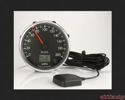 SpeedHut GPS Speedometer Gauge 200kmh Metric | Counter Clockwise - GRM4-GPS-01-CCW