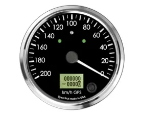 SpeedHut GPS Speedometer Gauge 200kmh Metric Counter Clockwise with Turn Signals and High Beam