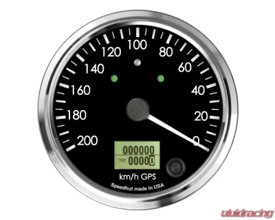 SpeedHut GPS Speedometer Gauge 200kmh Metric Counter Clockwise with Turn Signals and High Beam - GRM4-GPS-01T-CCW