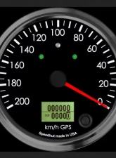 SpeedHut GPS Speedometer Gauge 200kmh Metric Counter Clockwise with Turn Signals and High Beam                                     - GRM4-GPS-01T-CCW - Image 2