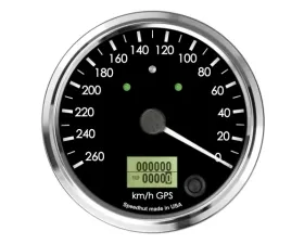 SpeedHut GPS Speedometer Gauge 260kmh Metric Counter Clockwise with Turn Signals and High Beam