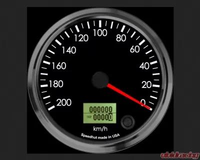 SpeedHut Speedometer Gauge 200kmh Metric Programmable | Counter Clockwise - GRM4-SPEEDO-01-CCW