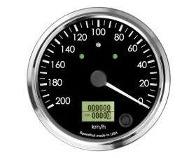 SpeedHut Speedometer Gauge 200kmh Metric Programmable Counter Clockwise with Turn Signals and High Beam