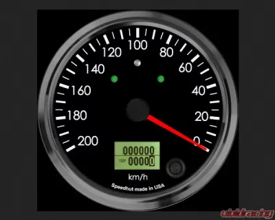 SpeedHut Speedometer Gauge 200kmh Metric Programmable Counter Clockwise with Turn Signals and High Beam - GRM4-SPEEDO-01T-CCW