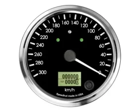SpeedHut Speedometer Gauge 300kmh Metric Programmable Counter Clockwise with Turn Signals and High Beam