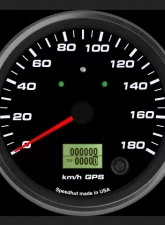 SpeedHut GPS Speedometer Gauge 180kmh Metric | with Turn Signal and High Beam                                     - GRM4.5-GPS-05T - Image 2