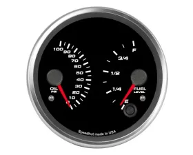 SpeedHut Dual Gauge - Oil Psi, Fuel Level