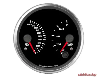 SpeedHut Dual Gauge - Oil Psi, Fuel Level - GR4-DUAL-OF-01