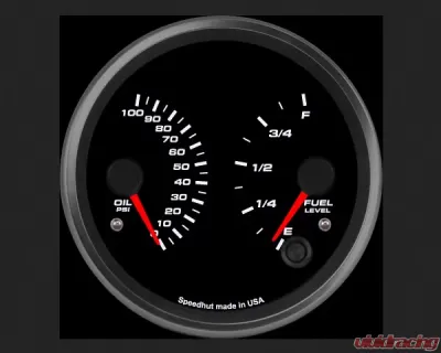 SpeedHut Dual Gauge - Oil Psi, Fuel Level - GR4-DUAL-OF-01