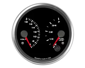 SpeedHut Dual Gauge - Volts, Fuel Level